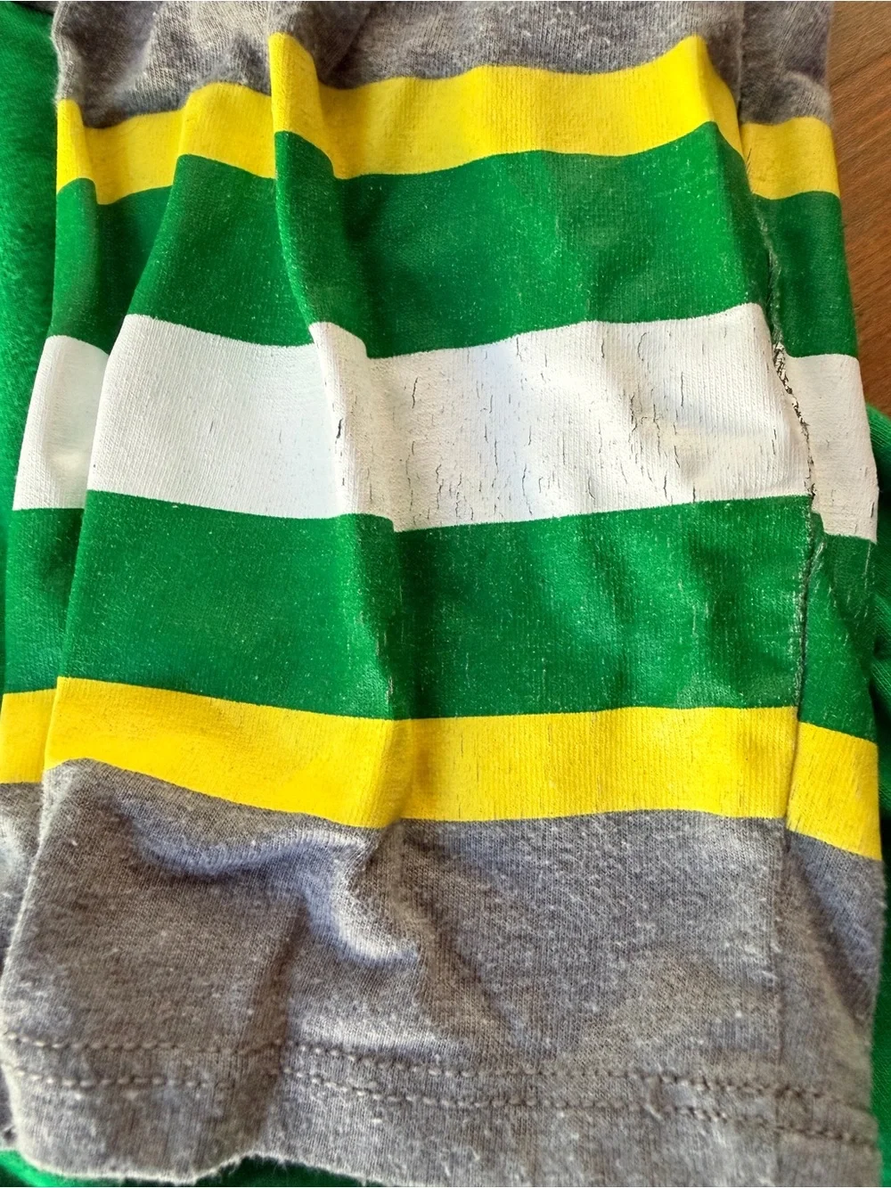 Nike Green and Gray Oregon Duck Raglan Tee with Yellow Accent